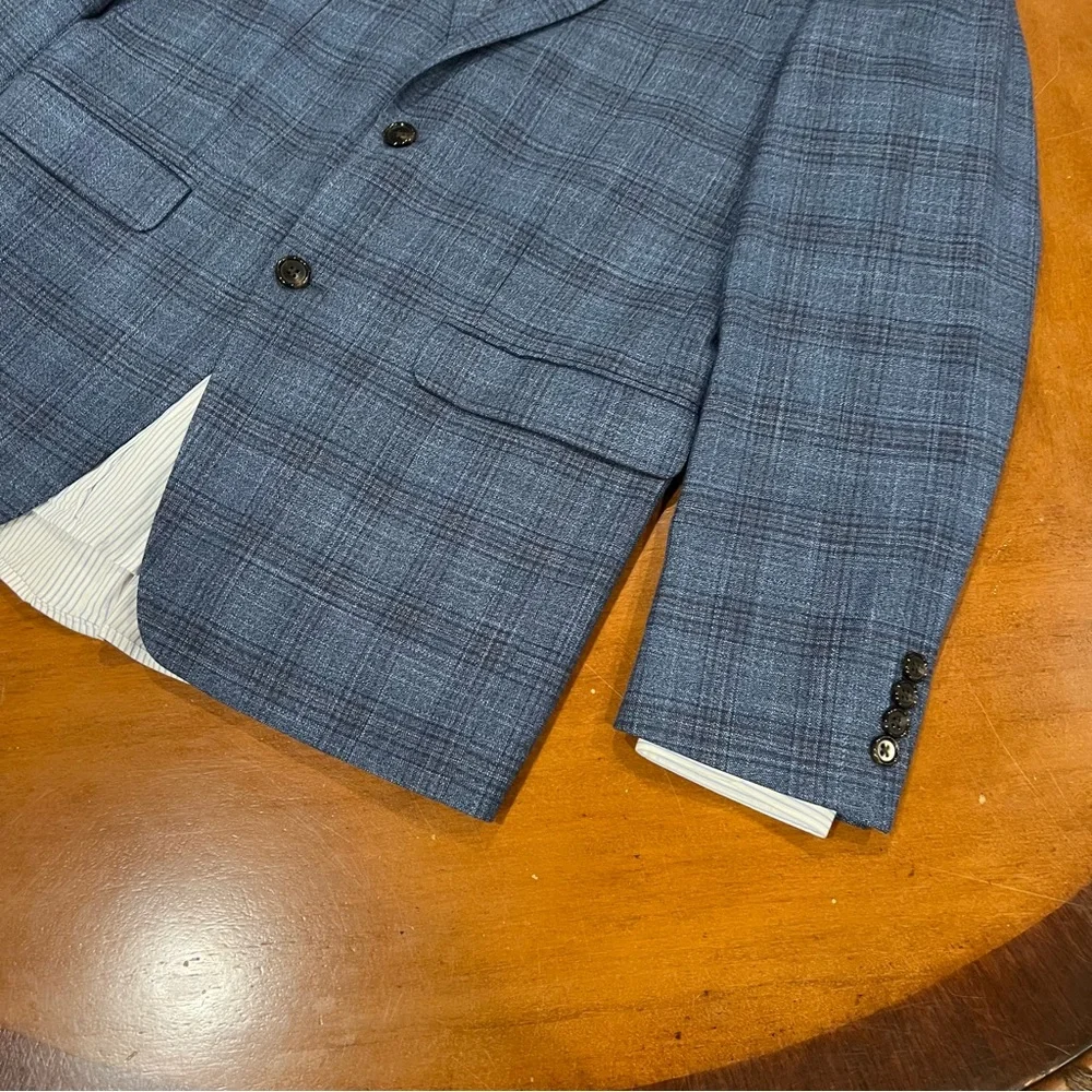 Lauren Ralph Lauren Men’s 2-Button Single Vent Glen Plaid Blazer Blue 38R Jacket